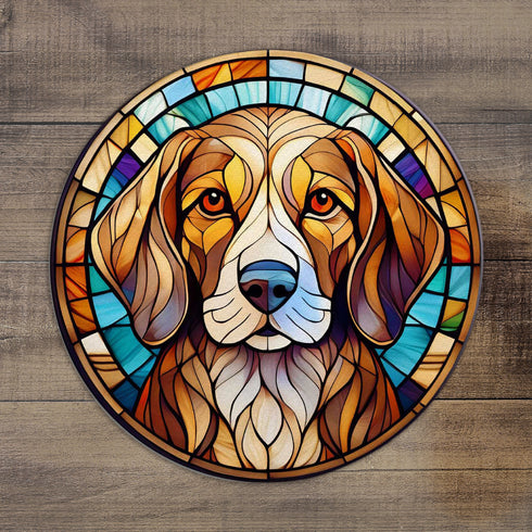 Beagle Circular Glass Suncatcher Worktop Saver